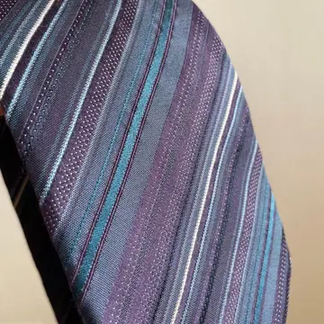 폴스미스 넥타이 퍼플 네이비 그린 실크