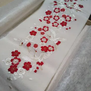 순수 실크 자수 장식용 깃 새상품 후리소데 성인식