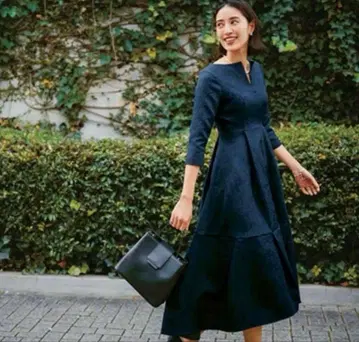 L'AUBE BLANC -Keyneck Jacquard Dress