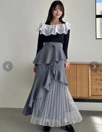 아지메 플리츠 머메이드 스커트 dazzlin