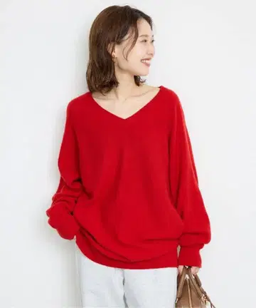 slobe iena 소프트 라무 나일론 V넥 풀오버