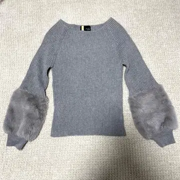 그랜터블 Grandtable 보아 퍼 니트 그레이 울 화려함