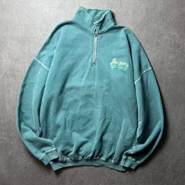 90s 캐나다제 하프 지퍼 원포인트 자수 관광지 수베니어 L