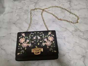 [ 미사용 새상품 ] NEW LOOK 플로럴 자수 숄더백 블랙