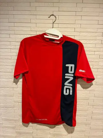 PING 골프 셔츠 남성용 빨간색/블랙