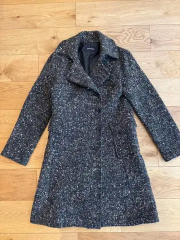 새상품급 MACPHEE 트위드풍 롱 코트 울 혼방