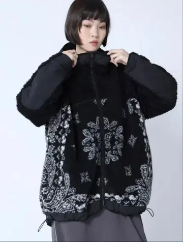 LASUD 페이즐리 보아 블루종