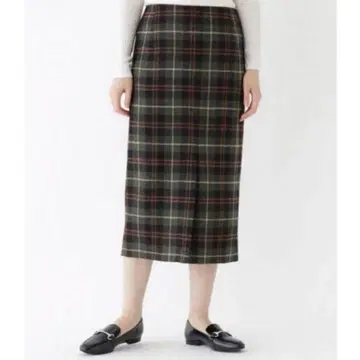 DRESSTERIOR 울 체크 타이트 스커트