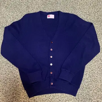 70s Sears KNGS ROAD 아크릴 니트 가디건 네이비 L