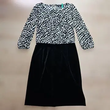 ANAYI 블랙 x 도트 무늬 미라인 드레스 원피스 새상품급 38