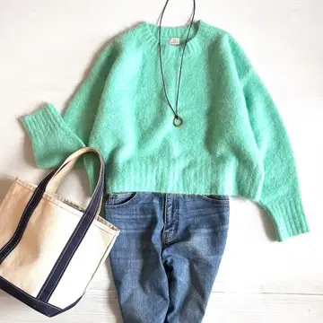 컨디션 최상 green label relaxing 알파카 샤기 풀오버