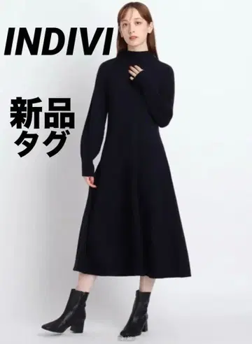 INDIVI 새상품 택 네이비 긴팔 니트 원피스 레어 사이즈