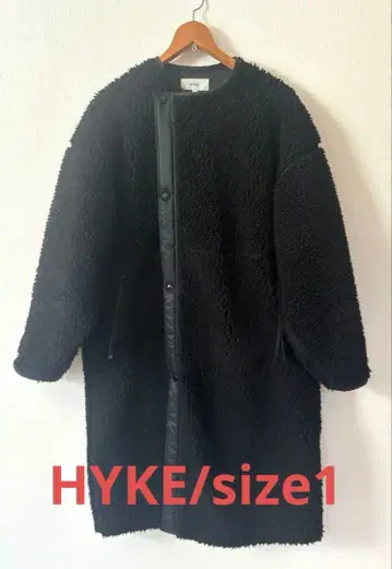 HYKE 보아 코트 롱 기장 1 블랙