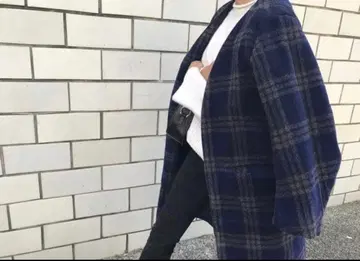 새상품급 ella selectshop 체크 코트