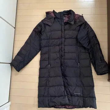 mont-bell 후드 부착 롱 다운 자켓 XL 블랙