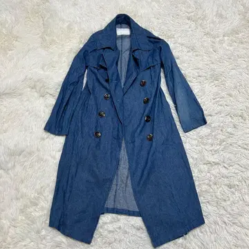 CECIL McBEE 세실 맥비 데님 트렌치코트 블루