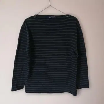 SAINT JAMES 긴팔 보더 셔츠 네이비 그린