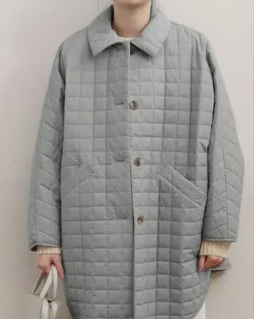 fig London 그레이 퀼팅 코트