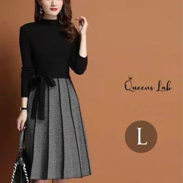 니트 원피스 원피스 여성용 귀여운 무릎 기장 니트 봄 가을 겨울