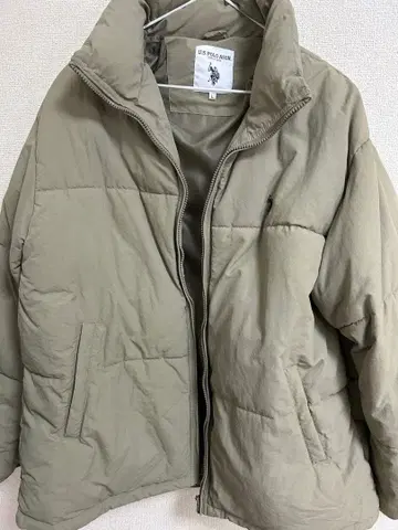 U.S. POLO ASSN 카키 다운 자켓 집업