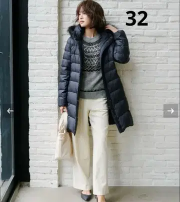 23구 워셔블 실리 타프타 3WAY 롱 퍼 다운 코트 32 사이즈