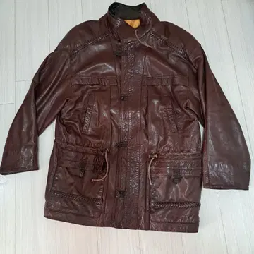 메이드인 파리 브라운 가죽 자켓 캐주얼 중고품 Size 50