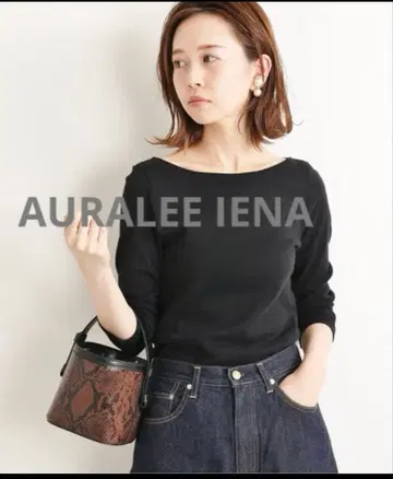 AURALEE IENA 별주 보트넥 T셔츠