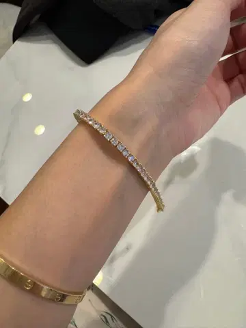 골드 큐빅 팔찌