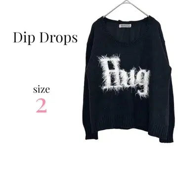 딥드롭스 [ 2 ] 긴팔 니트 스웨터 털 질감 디자인 백리본 비침