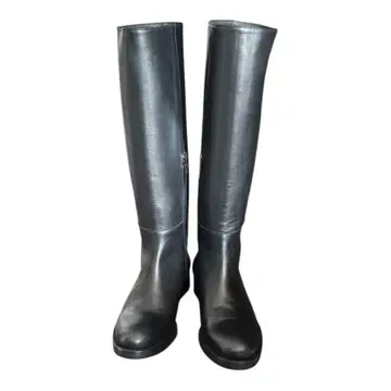 Remme 블랙 가죽 롱 부츠