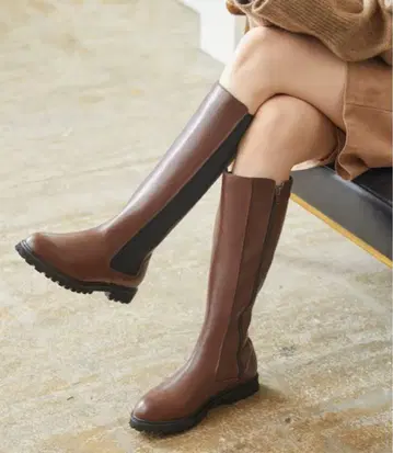 [ 새상품 미사용 ] menue 사이드 고어 롱 부츠 브라운