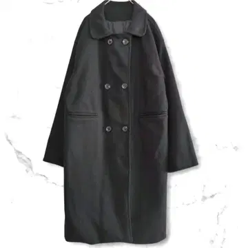 [ 쁘띠뜨 ] 블랙 더블 브레스트 체스터 코트 아우터 L 사이즈