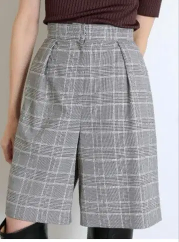 SNIDEL 글렌체크 패턴 큐롯 숏팬츠