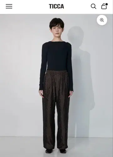 TICCA 레오파드 무늬 와이드 팬츠