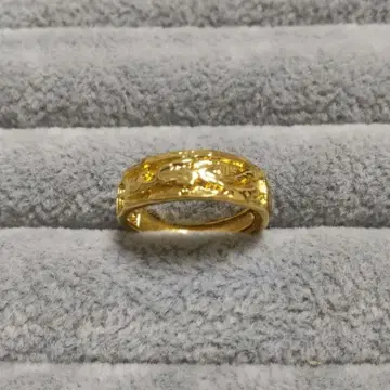 반지 12호 999 각인 있음 금 색상 조각 빈티지