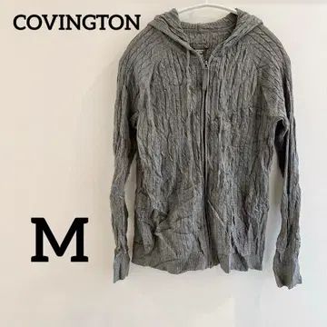 COVINGTON [ M. ] 그레이 후드티 후디 케이블 짜임 니트 리브