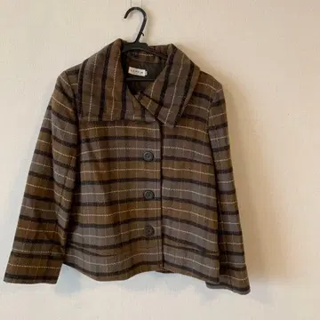 LEPSIM 체크 무늬 울 코트 L 사이즈