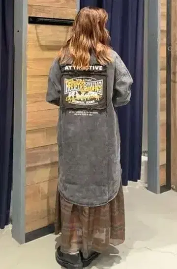 ATTRACTIVE 데님 원피스 FREE 데님 블랙 7700엔