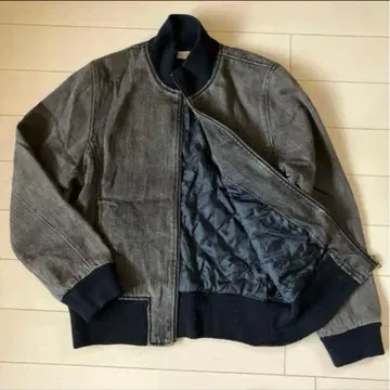 데님 블루종 충전솜 퀼팅 블랙 데님 점퍼 자켓