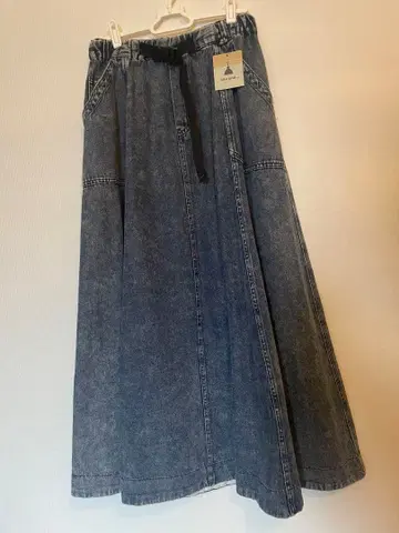 niko and - 벨트 플레어 스커트 인디고 L