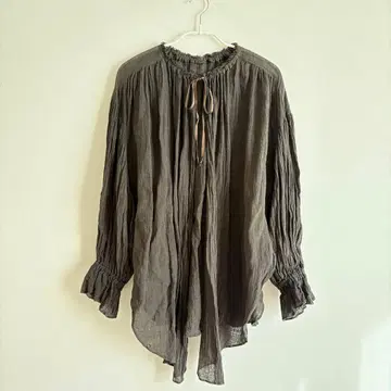 enrica 엔리카 개더 튜닉 블라우스 린넨 긴팔