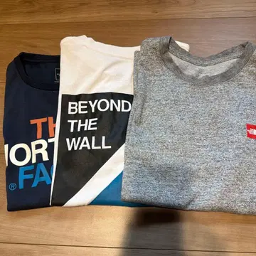 노스페이스 티셔츠 3개 세트 S