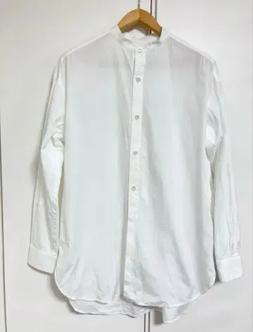 트래디셔널 웨더웨어 오버사이즈 밴드 카라 셔츠: