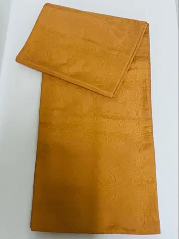 순수 실크 오렌지 컬러 엠보싱 가공 후쿠로 오비