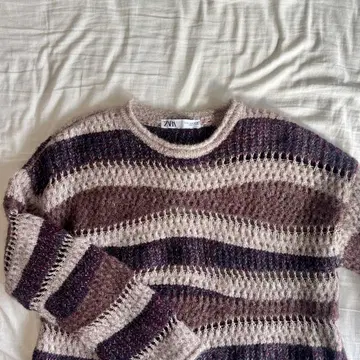 ZARA 시스루 스트라이프 니트 긴팔 스웨터