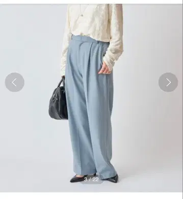 미사용에 가까운 비어즐리 기모 턱 팬츠 블루