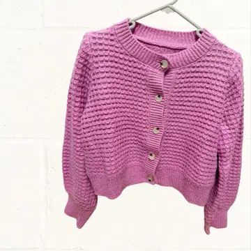 [새상품급] Fano Studios 핑크 팝콘 니트 가디건 숏