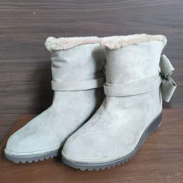 크롤 발리에 스웨이드 숏부츠 리본 포함