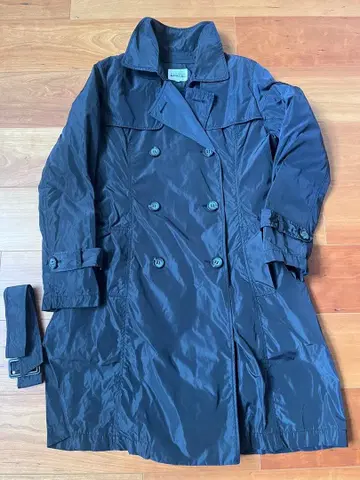 트렌치코트 롱 코트 블랙 성인 여성 블랙 Alphacubic