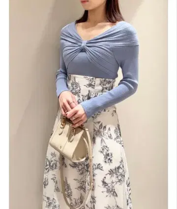 SNIDEL 스나이델 긴팔 니트 니트 블루 프리